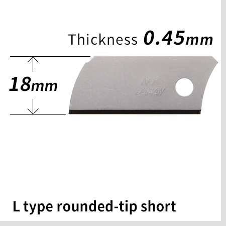L type rounded-tip short blade