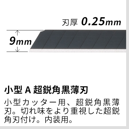 小型A超鋭角黒薄刃