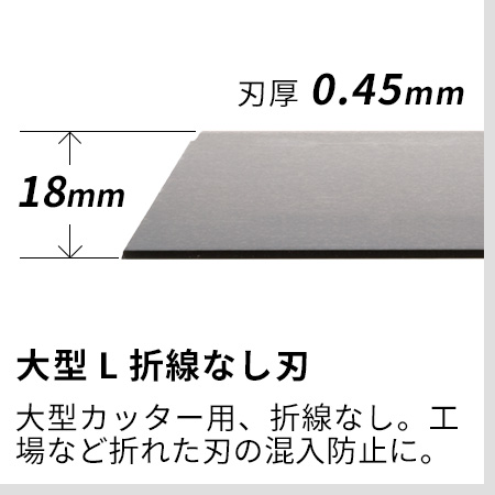 大型L折線なし刃